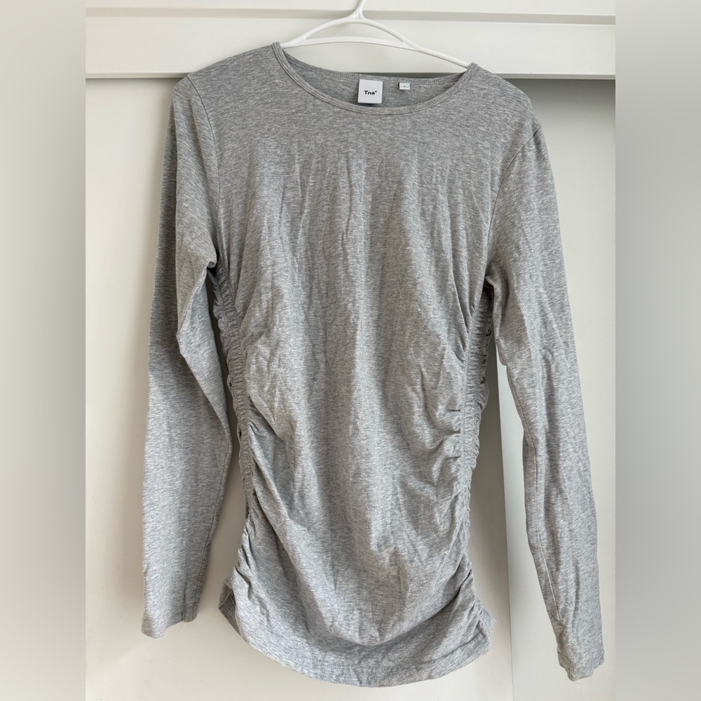 Aritzia | TNA | Long Sleeve Cotton Jersey Top in Heather Grey